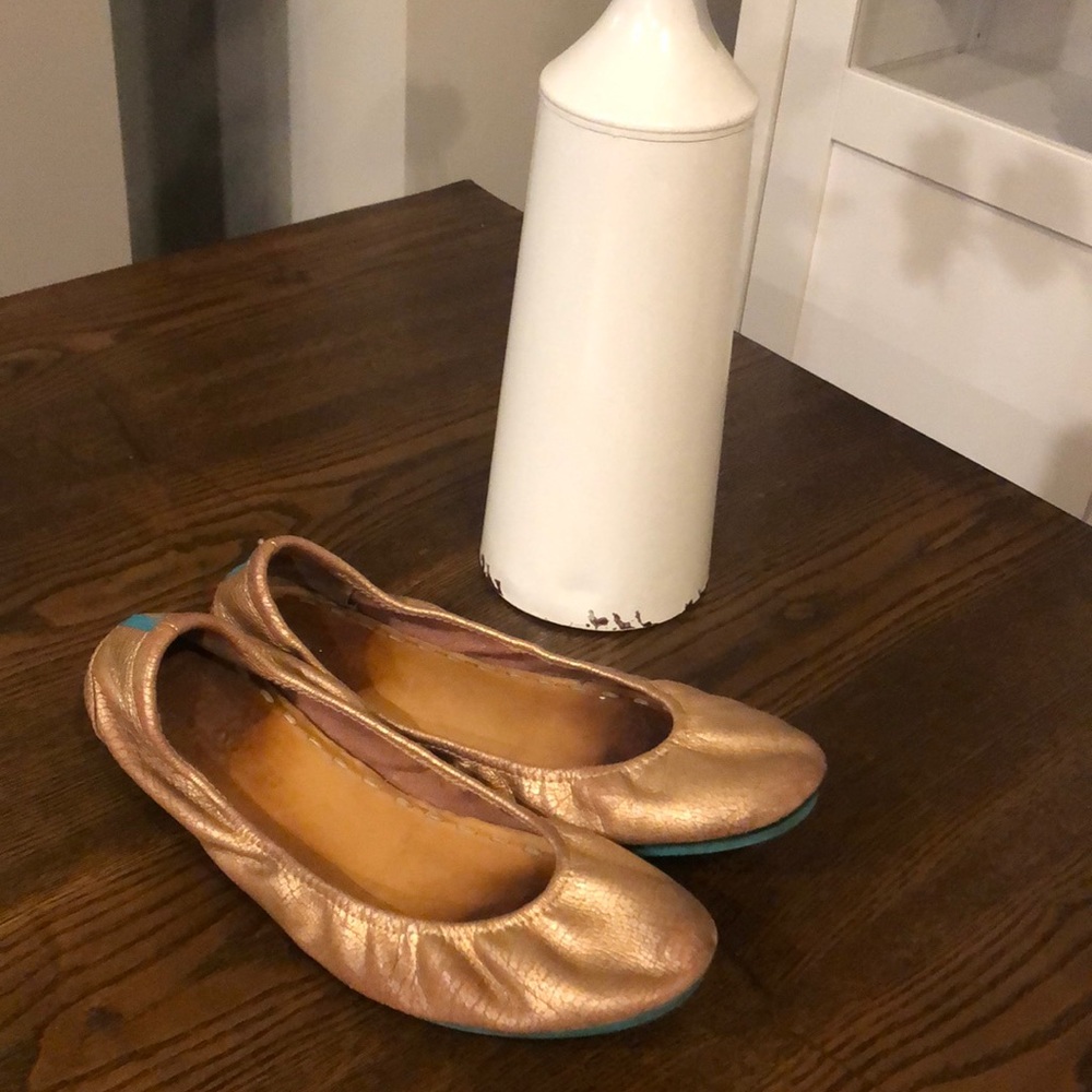 Tieks 10 used. Rose gold? Bronze? New GEKKS incl